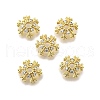 Snowflake Brass Micro Pave Clear Cubic Zirconia Bead Caps KK-K300-03C-G-1