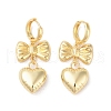Bowknot Brass Hoop Earrings for Women EJEW-S231-03G-02-1