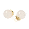Natural White Chalcedony Round Charms G-P577-03G-2