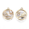 Brass Micro Pave Clear Cubic Zirconia Pendants KK-S359-141-RS-2