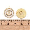 Flat Round Brass Micro Pave Cubic Zirconia Stud Earrings KK-D363-15G-3