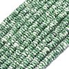 Frosted Natural Green Spot Jasper Beads Strands G-K389-C41-01-2