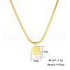Titanium Steel Clover Pendant Necklaces with Herringbone Chains SM4957-3-2