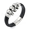 Braided Microfiber Leather Cord Bracelets BJEW-P328-12AS-3