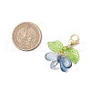 Flower Glass Pendants Decorations HJEW-MZ00213-03-3