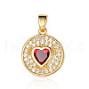 Brass Micro Pave Cubic Zirconia Pendants ZIRC-OY001-02G-1