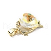 Real 18K Gold Plated Rack Plating Brass Micro Pave Clear Cubic Zirconia Pendants KK-C015-22G-10-2