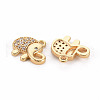 Brass Micro Pave Clear Cubic Zirconia Charms KK-S356-453-NF-2