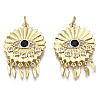 Brass Micro Pave Clear Cubic Zirconia Pendants ZIRC-S067-094-NF-1