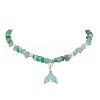 Natural Green Aventurine Chip & Imitaton Round Pearl Beaded Adjustable Necklaces NJEW-JN05227-03-2
