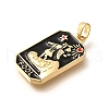 Tarot Card Brass Enamel Pendents KK-R212-02G-05-2