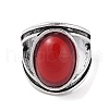 Oval Resin Finger Ring RJEW-B107-16AS-02-3
