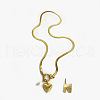 304 Stainless Steel Letter and Heart Pendant Necklaces for Women FS-WG694DF-14-1