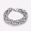 Tarnish Resistant 304 Stainless Steel Byzantine Chain Bracelets BJEW-I238-14P-1