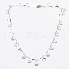 304 Stainless Steel Round Ring Charm Necklaces NJEW-G336-02P-1
