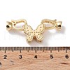 Rack Plating Brass Micro Pave Clear Cubic Zirconia Fold Over Clasps KK-Q797-07G-3