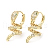 Rack Plating Brass Micro Pave Cubic Zirconia Hoop Earrings EJEW-F324-06G-1