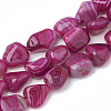 Natural Striped Agate/Banded Agate Beads Strands G-S299-84B-1