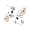 Synthetic Turquoise Skull Stud Earrings EJEW-TA00453-4