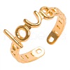 Romantic Stainless Steel Word Love Open Cuff Rings for Women Men UD4454-2-1
