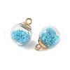 Glass Round Pendants GLAA-P063-01G-04-2