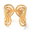 Ion Plating(IP) 304 Stainless Steel Hollow Open Cuff Rings RJEW-D006-04G-3