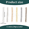 HOBBIESAY 300Pcs 6 Colors Zinc Alloy Chain Extender FIND-HY0004-03-2