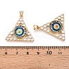 Brass Micro Pave Clear Cubic Zirconia Pendants for Women KK-T070-90A-04-3