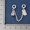 Brass Micro Pave Clear Cubic Zirconia Cable Chain European Beads KK-G531-07C-S-3