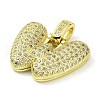 Brass Micro Pave Clear Cubic Zirconia Pendants KK-M279-01G-W-2