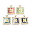 Brass Micro Pave Clear Cubic Zirconia Pendants KK-N254-216G-C-1