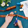 7M Ethnic Style Polyester Jacquard Leaf Ribbon OCOR-WH0085-59-3