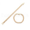 Ion Plating(IP) Brass Curb Chain Bracelet for Men Women BJEW-C024-01G-1