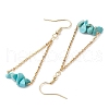 304 Stainless Steel with Synthetic Gemstone Dangle Earrings EJEW-JE06010-10-4