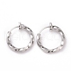 Electroplated Brass Twisted Tubular Hoop Earrings for Women EJEW-G299-01B-P-1