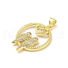 Brass Micro Pave Cubic Zirconia Pendants FIND-Z023-18G-2
