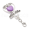 Heart Angel Acrylic & ABS Plastic Imitation Pearl Round Bead Pendant Decorations HJEW-JM03235-5