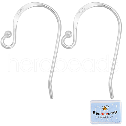 Beebeecraft 10Pcs Sterling Silver Earring Hooks STER-BBC0007-10-1