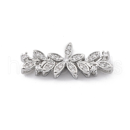 Brass Micro Pave Cubic Zirconia Spacer Beads KK-K371-47A-P-1