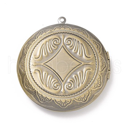 Rack Plating Brass Locket Pendants KK-F839-001BAB-1