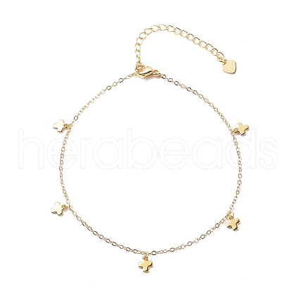201 Stainless Steel Cross Charm Anklets AJEW-AN00521-1
