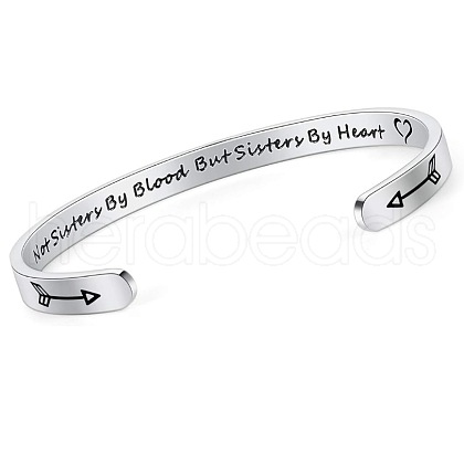 Inspirational 304 Stainless Steel Cuff Bangles FS-WG30F15-02-1