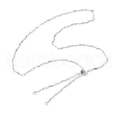 304 Stainless Steel Slider Necklace Makings AJEW-JB01261-01-1