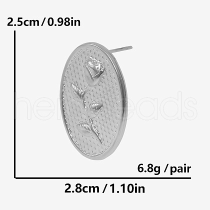 304 Stainless Steel Irregular Oval Stud Earrings PU6521-1-1