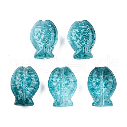 Transparent Spray Painted Glass Beads GLAA-N035-024-C02-1
