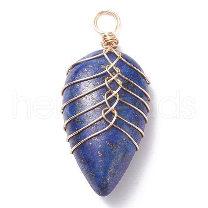 Natural Lapis lazuli Pendants PALLOY-JF01291-02-1