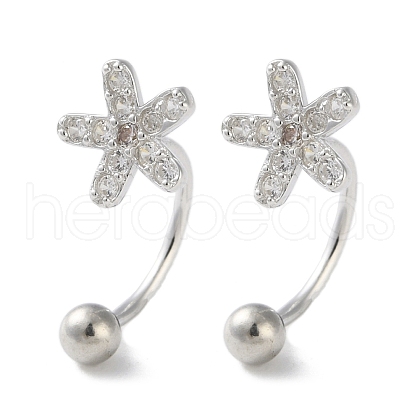 999 Fine Silver Micro Pave Clear Cubic Zirconia Ear Plug Gauges EJEW-P296-07P-1