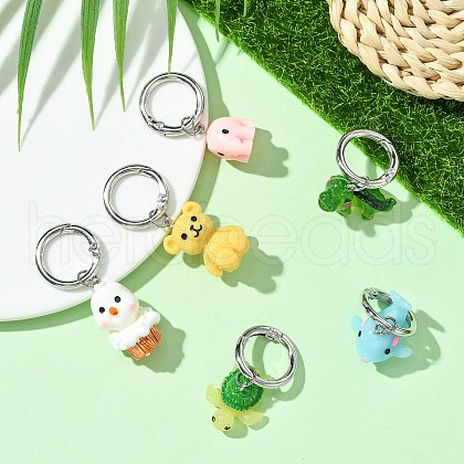12Pcs 6 Style Animal Resin Pendant Shoe Charms HJEW-DR00001-1