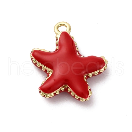 Brass Enamel Pendants KK-F895-12B-G-1