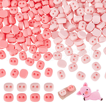  100Pcs 2 Colors Opaque Resin Cabochons RESI-NB0002-12-1